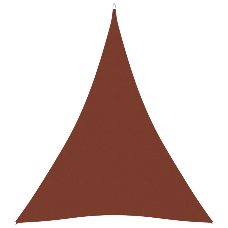 vidaXL Zonnescherm driehoekig 3x4x4 m oxford stof terracottakleurig afbeelding 1