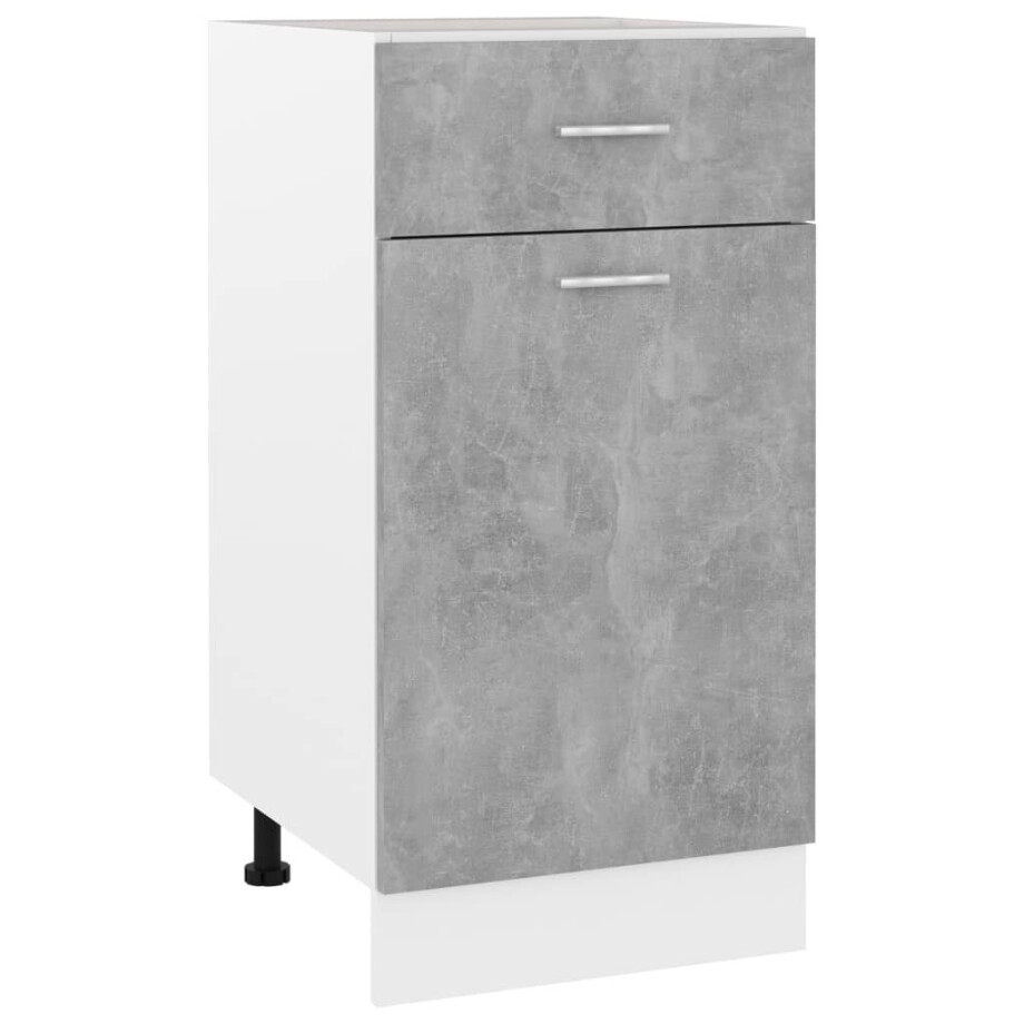 vidaXL Onderkast met lade 40x46x81,5 cm bewerkt hout betongrijs vidaXL Onderkast met lade 40x46x81,5 cm bewerkt hout betongrijs afbeelding 1
