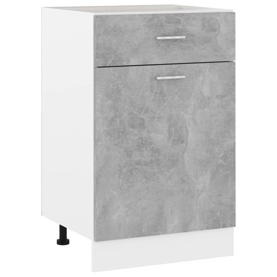 vidaXL Onderkast met lade Lyon 50x46x81,5 cm bewerkt hout betongrijs afbeelding 1
