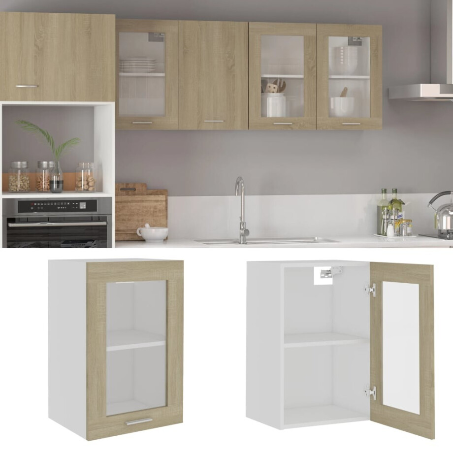 vidaXL Bovenkast Lyon 40x31x60 cm bewerkt hout sonoma eikenkleurig afbeelding 1