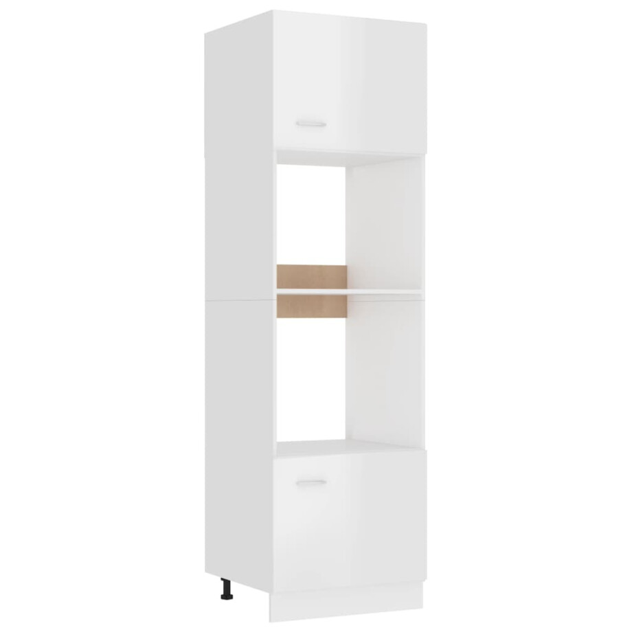 vidaXL Magnetronkast Lyon 60x57x207 cm bewerkt hout hoogglans wit afbeelding 1