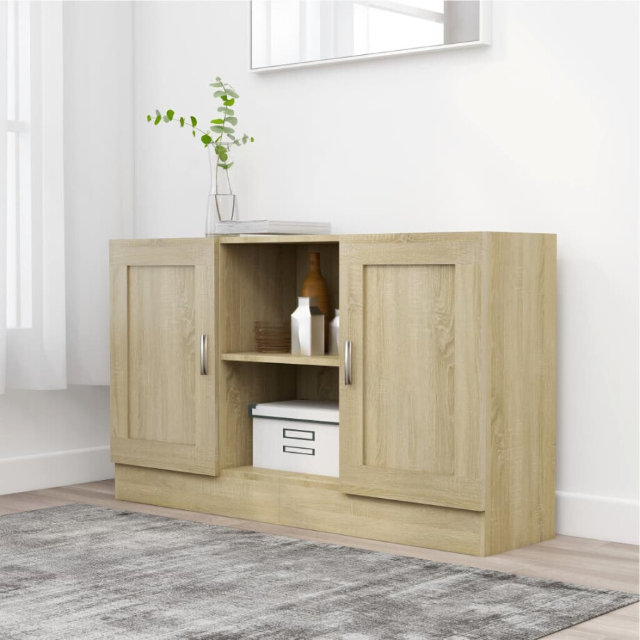 vidaXL Dressoir 120x30,5x70 cm bewerkt hout sonoma eikenkleurig vidaXL Dressoir 120x30,5x70 cm bewerkt hout sonoma eikenkleurig afbeelding 1