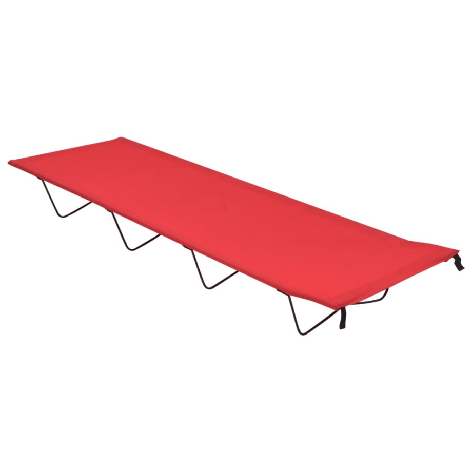 vidaXL Campingbed 180x60x19 cm oxford stof en staal rood afbeelding 1