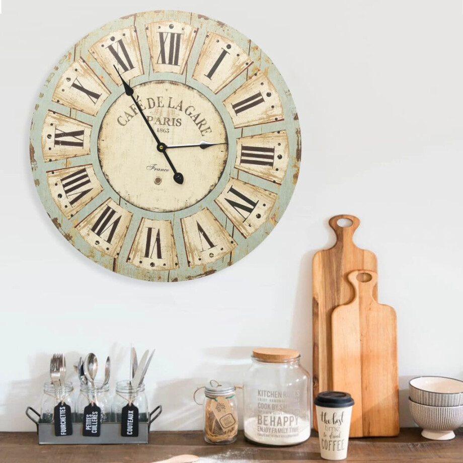 vidaXL Wandklok 60 cm MDF meerkleurig afbeelding 1