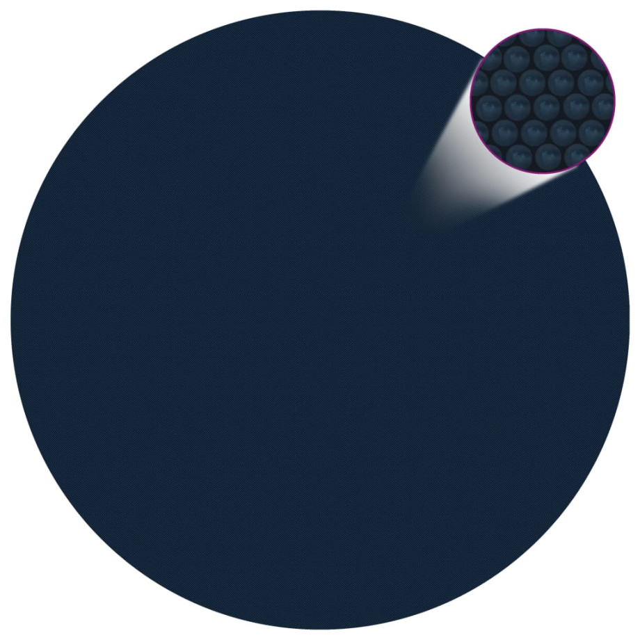 vidaXL Zwembadfolie solar drijvend 356 cm PE zwart en blauw afbeelding 1