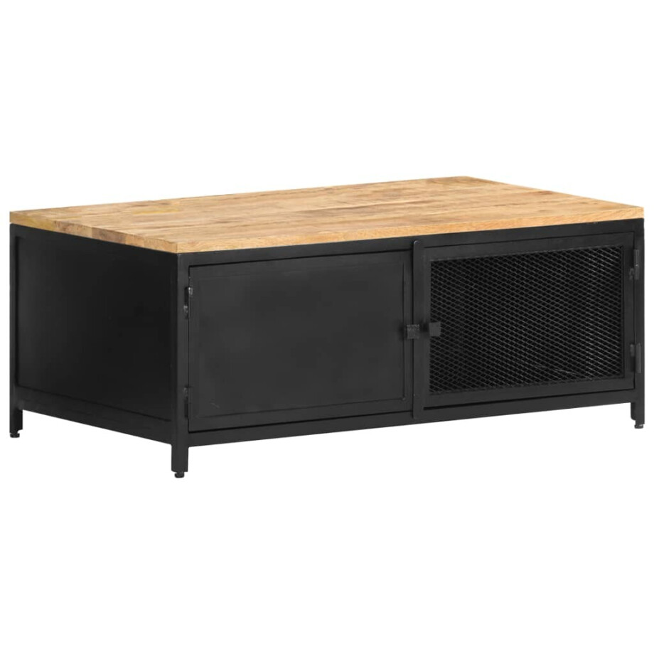 vidaXL Salontafel 90x50x37 cm massief ruw mangohout vidaXL Salontafel 90x50x37 cm massief ruw mangohout afbeelding 1