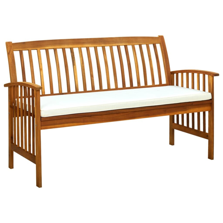 vidaXL Tuinbank met kussen 147 cm massief acaciahout afbeelding 1