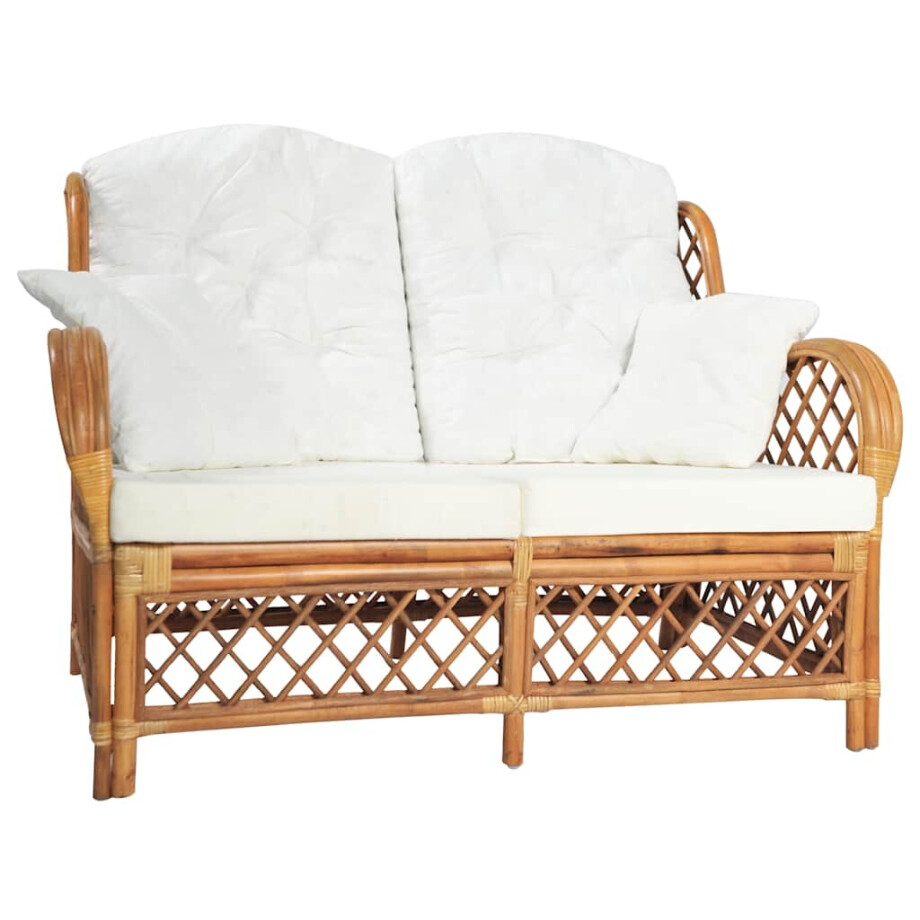 vidaXL Tweezitsbank rattan lichtbruin vidaXL Tweezitsbank rattan lichtbruin afbeelding 1