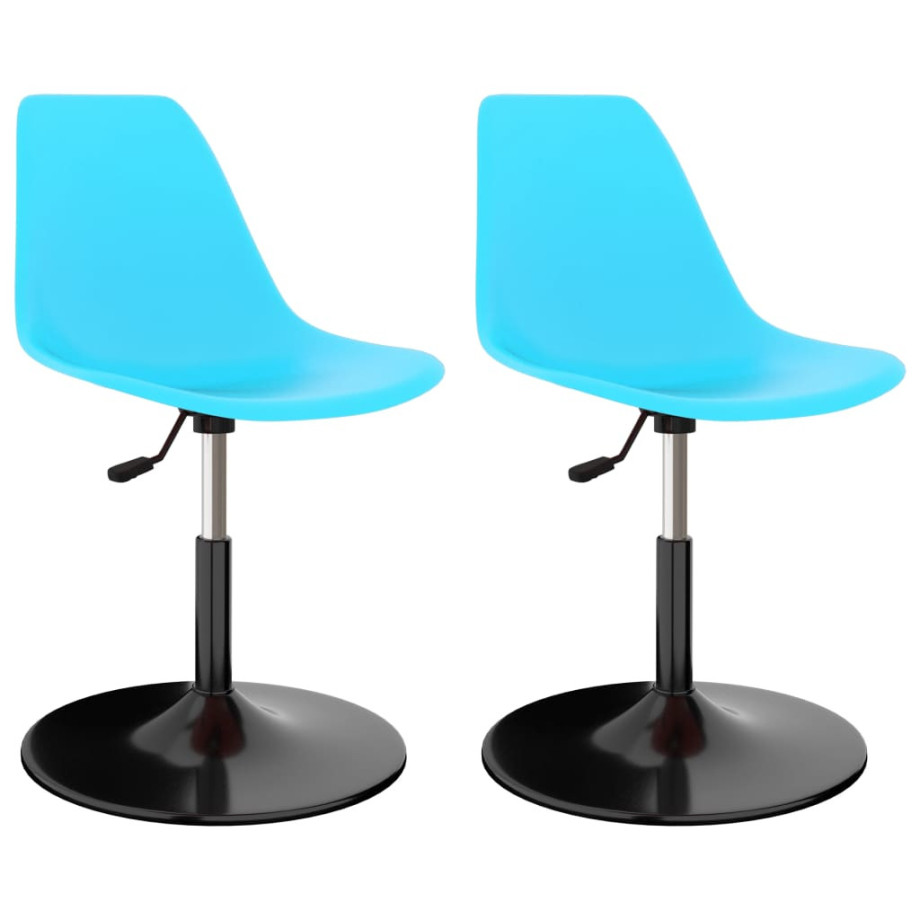 vidaXL Eetkamerstoelen 2 st draaibaar PP blauw afbeelding 1