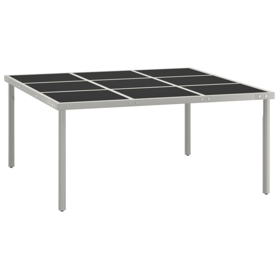 vidaXL Tuintafel 170x170x74,5 cm glas en staal afbeelding 1