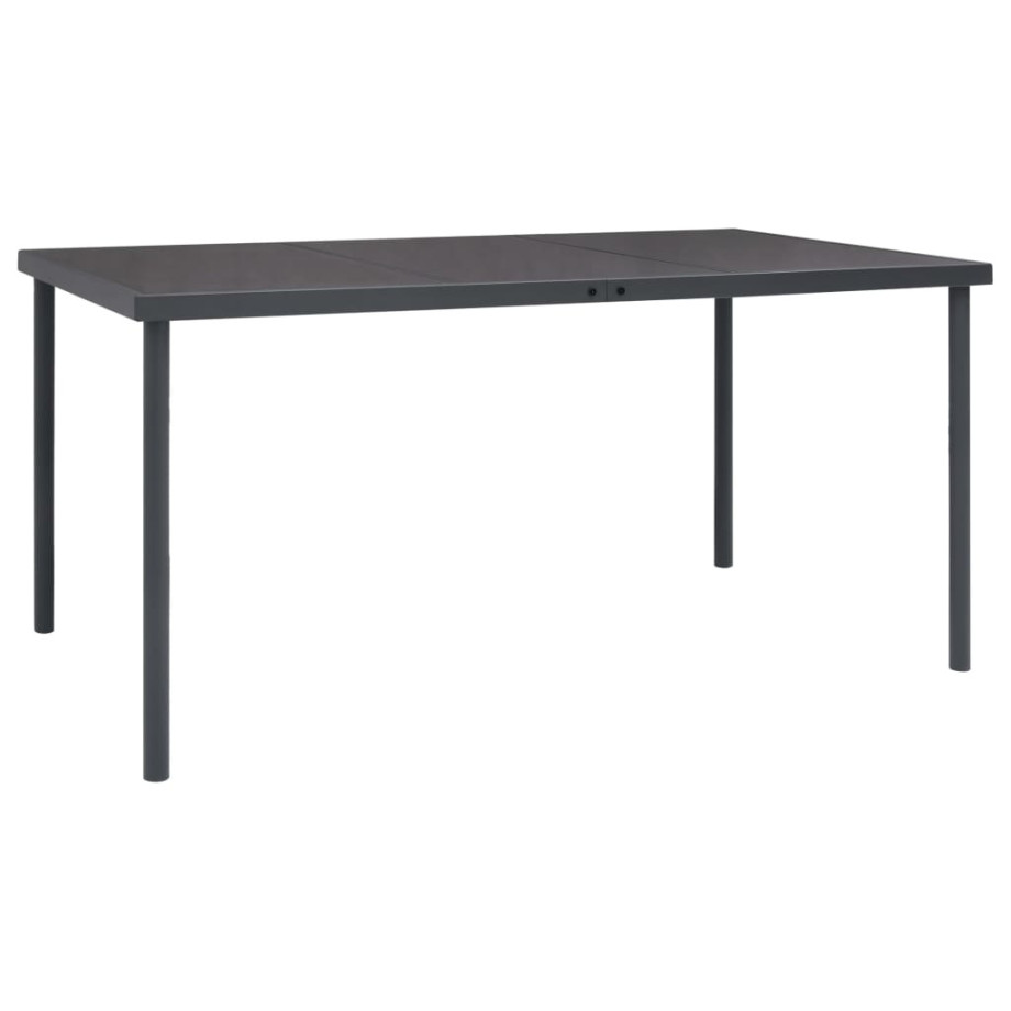 vidaXL Tuintafel 150x90x74 cm staal antracietkleurig afbeelding 1