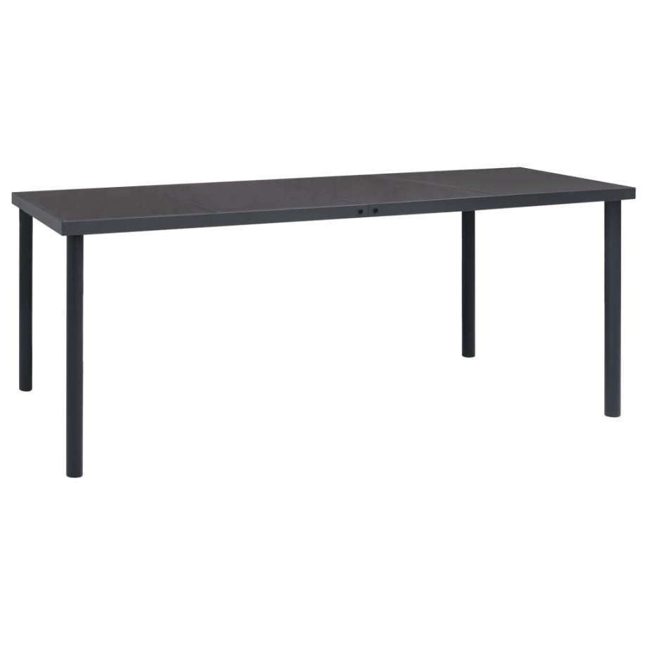 vidaXL Tuintafel 190x90x74 cm staal antracietkleurig afbeelding 1