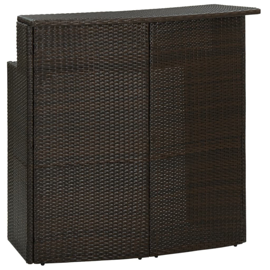 vidaXL Tuinbartafel 120x55x110 cm poly rattan bruin afbeelding 1