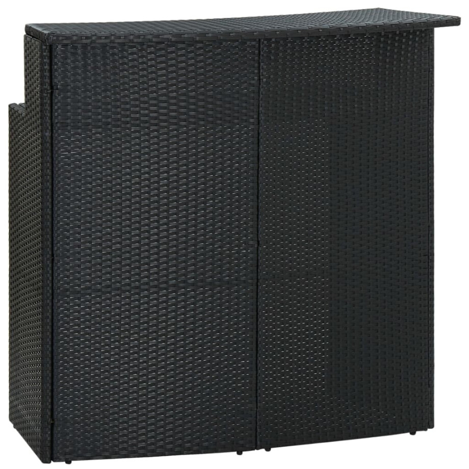 vidaXL Tuinbartafel 120x55x110 cm poly rattan zwart afbeelding 1