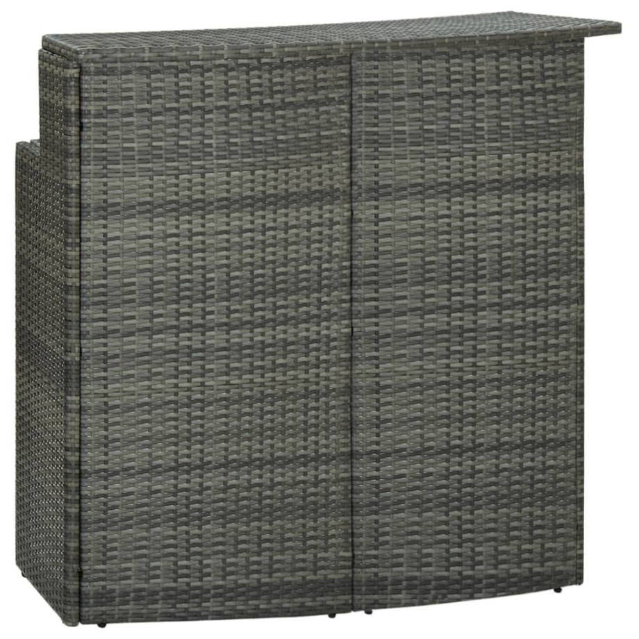 vidaXL Tuinbartafel 120x55x110 cm poly rattan grijs afbeelding 1