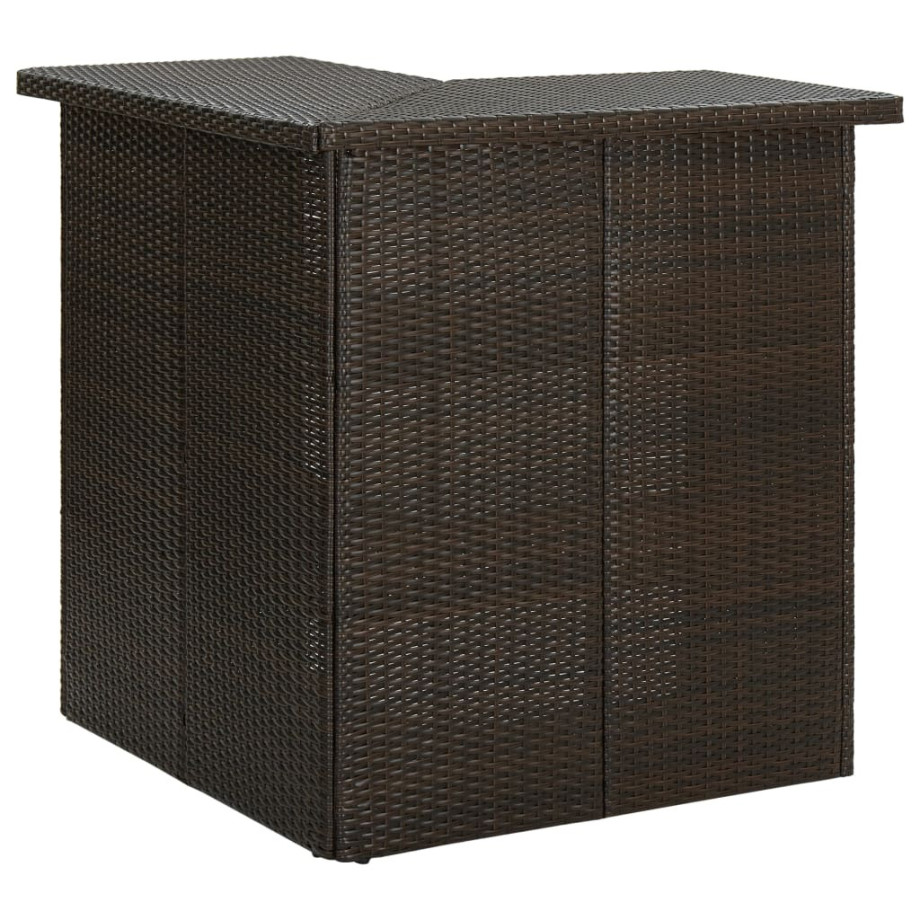 vidaXL Hoekbartafel 100x50x105 cm poly rattan bruin afbeelding 1