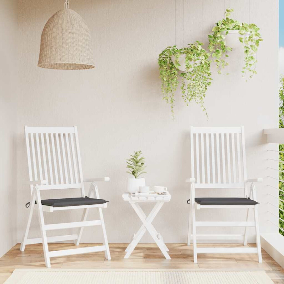 vidaXL Tuinstoelkussens 2 st 40x40x4 cm oxford stof antracietkleurig afbeelding 1