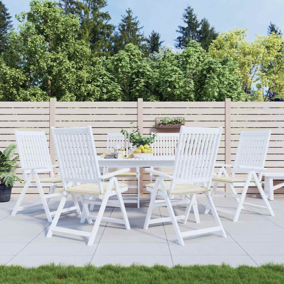 vidaXL Tuinstoelkussens 6 st 40x40x4 cm oxford stof crèmekleurig afbeelding 1