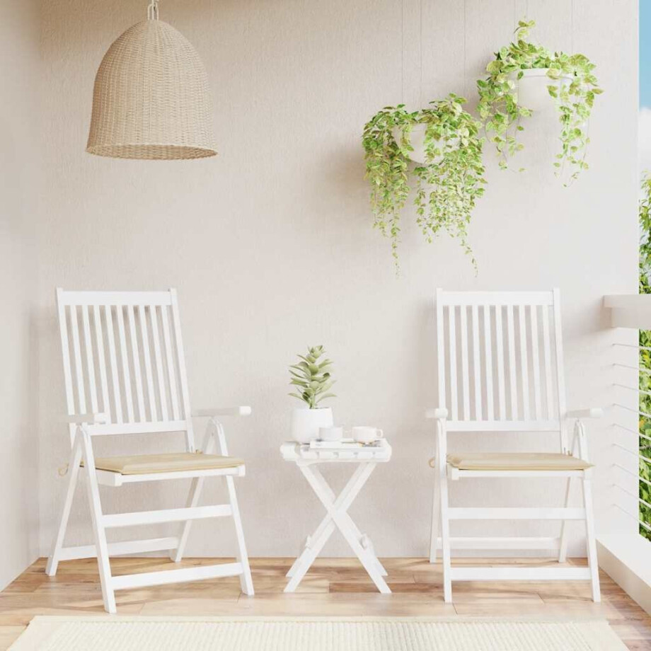 vidaXL Tuinstoelkussens 2 st 40x40x4 cm oxford stof beige afbeelding 1