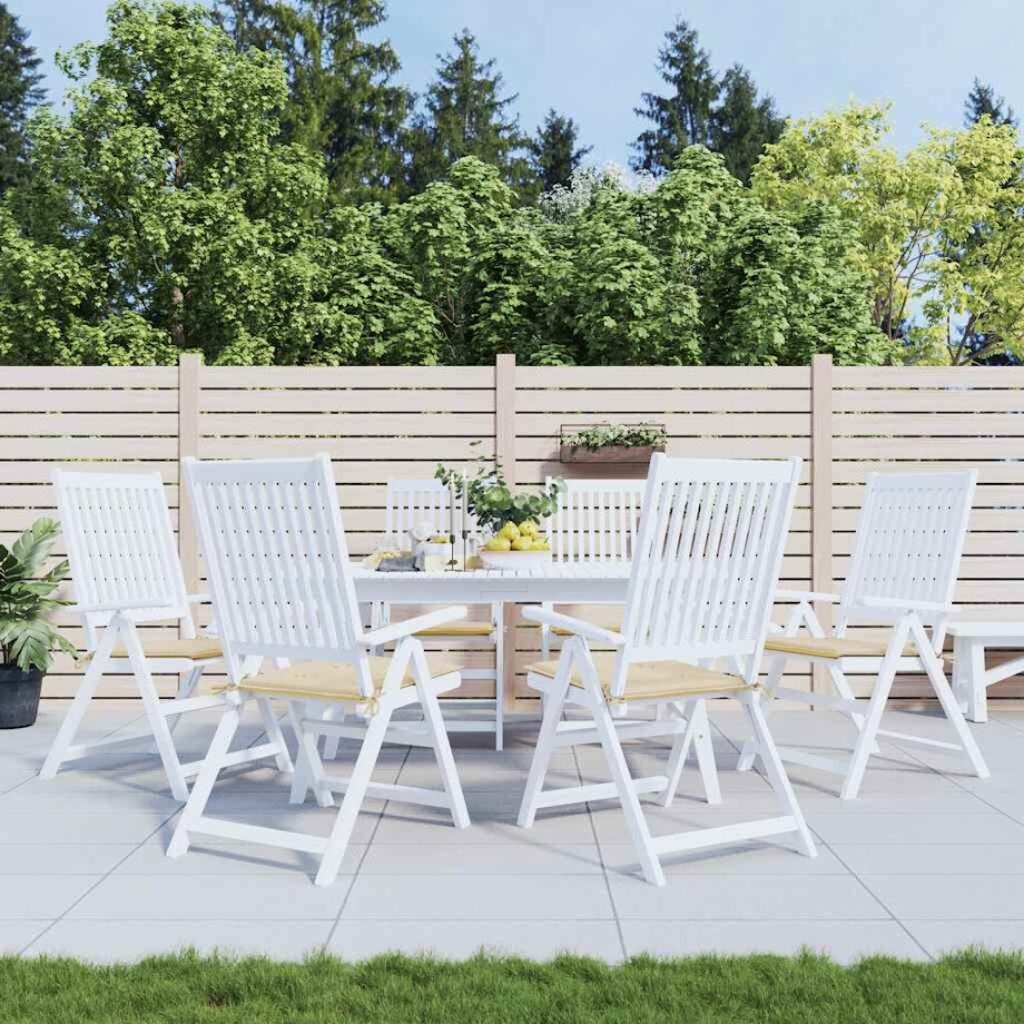 vidaXL Tuinstoelkussens 6 st 40x40x4 cm oxford stof beige afbeelding 1