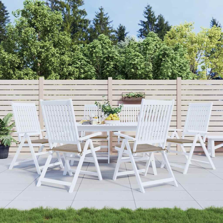 vidaXL Tuinstoelkussens 6 st 40x40x4 cm oxford stof taupe afbeelding 1