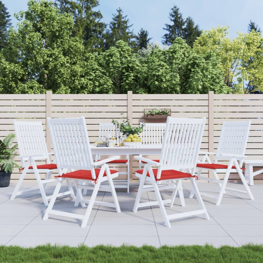 vidaXL Tuinstoelkussens 6 st 50x50x4 cm oxford stof rood afbeelding 1