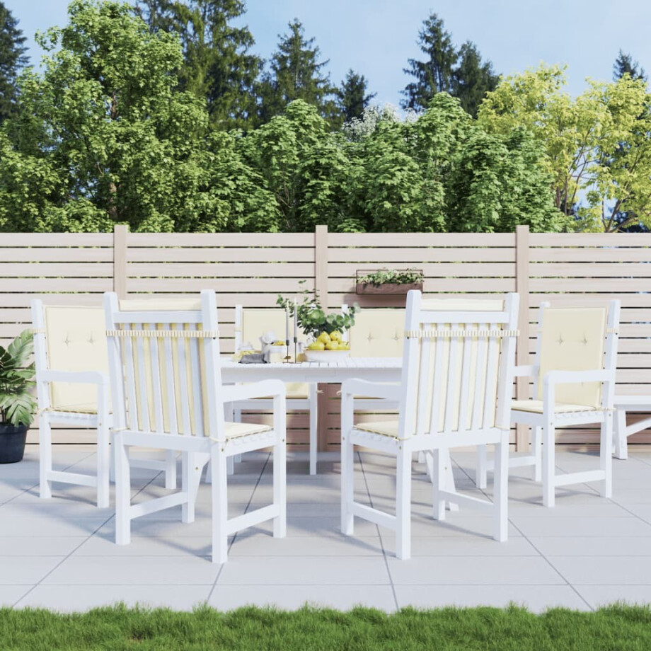 vidaXL Tuinstoelkussens 6 st 100x50x3 cm oxford stof crèmekleurig afbeelding 1