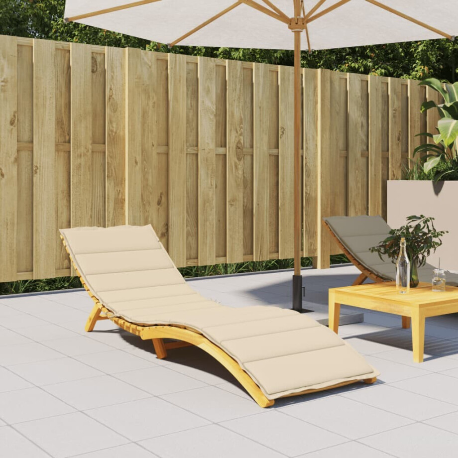vidaXL Ligbedkussen 200x50x3 cm oxford stof beige afbeelding 1