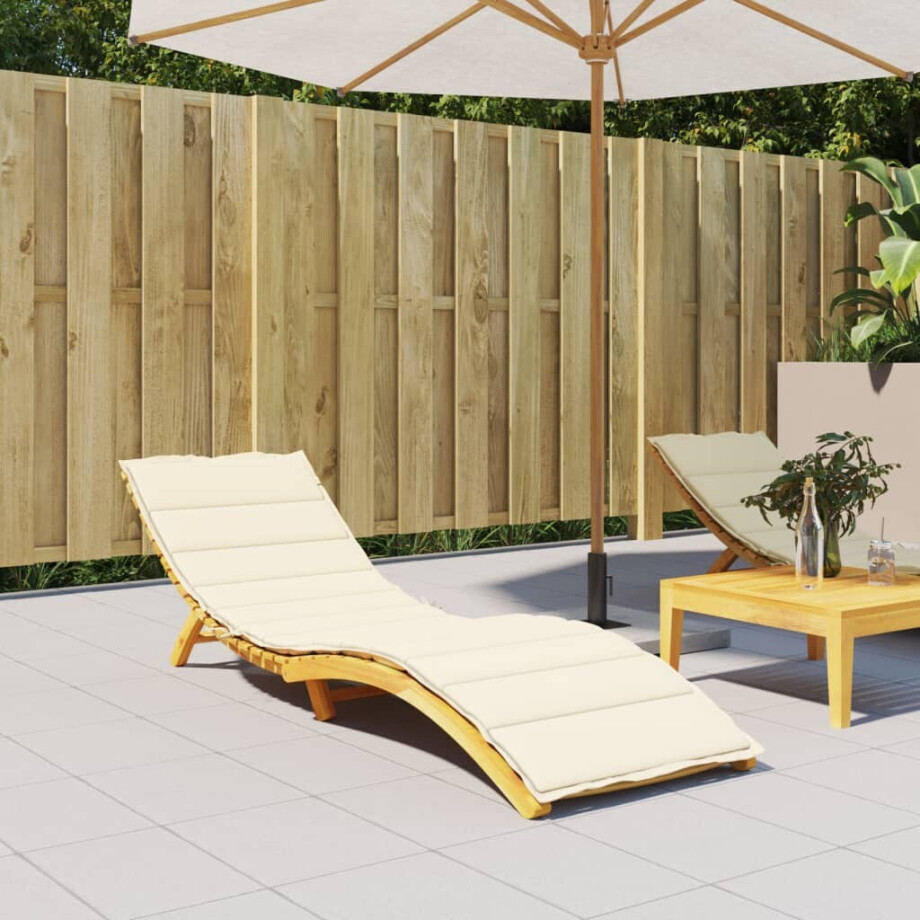 vidaXL Ligbedkussen 200x60x3 cm oxford stof crèmekleurig afbeelding 1