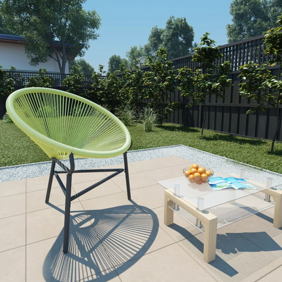 vidaXL Tuinstoel Acapulco poly rattan groen vidaXL Tuinstoel Acapulco poly rattan groen afbeelding 1
