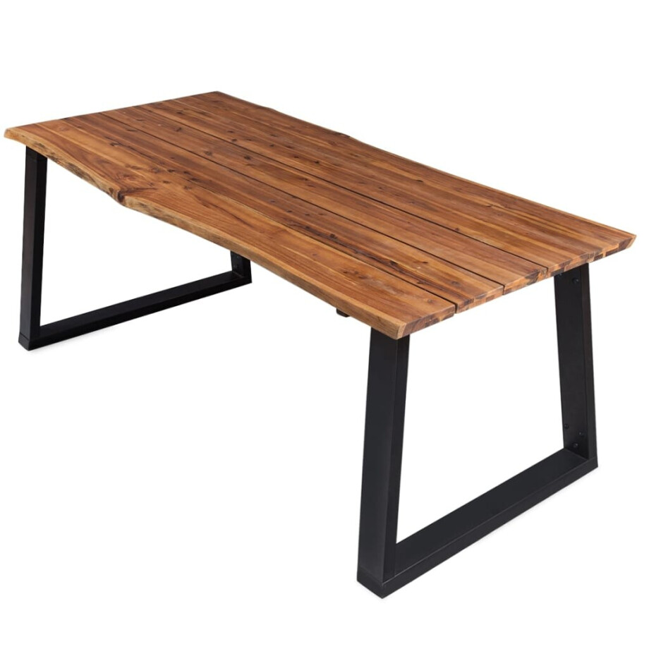 vidaXL Eettafel 170x90x75 cm massief acaciahout afbeelding 1