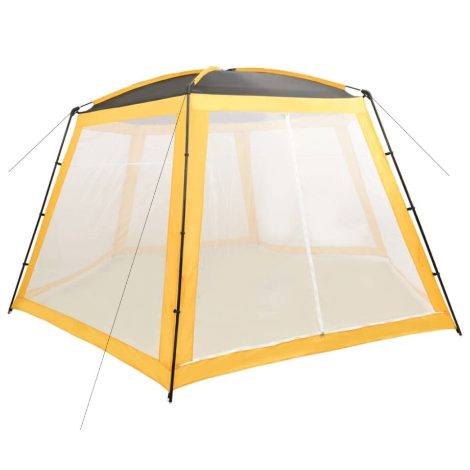 vidaXL Zwembadtent 590x520x250 cm stof geel afbeelding 1