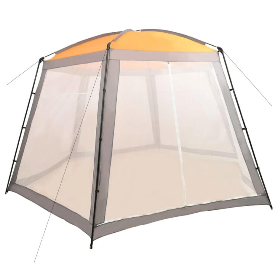 vidaXL Zwembadtent 500x433x250 cm stof grijs vidaXL Zwembadtent 500x433x250 cm stof grijs afbeelding 1