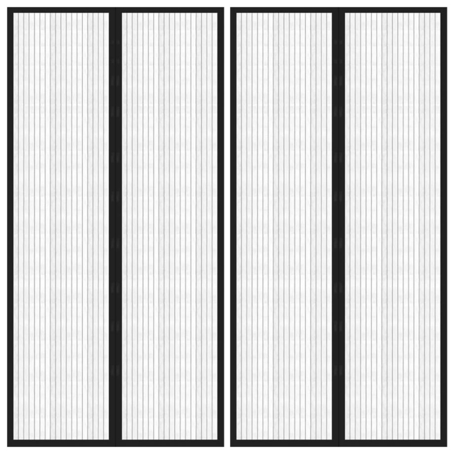vidaXL Insectendeurgordijnen 2 st magnetisch 220x100 cm zwart afbeelding 1