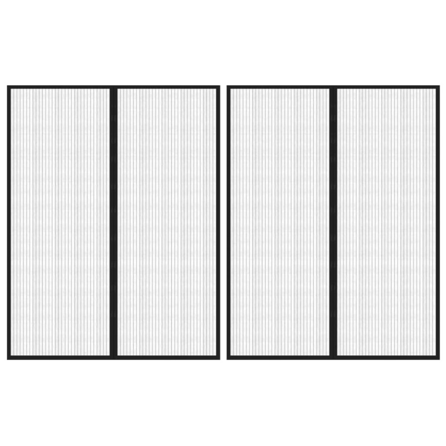 vidaXL Insectendeurgordijnen 2 st magnetisch 230x160 cm zwart afbeelding 1