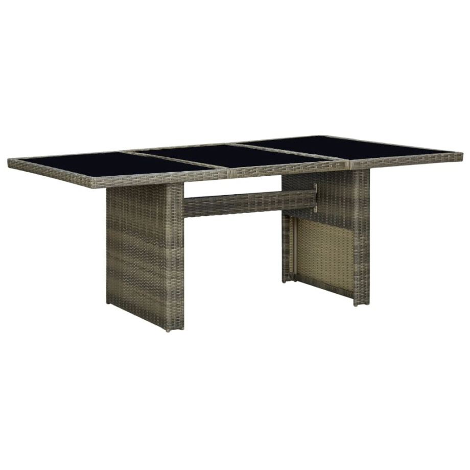 vidaXL Tuintafel poly rattan en gehard glas bruin vidaXL Tuintafel poly rattan en gehard glas bruin afbeelding 1