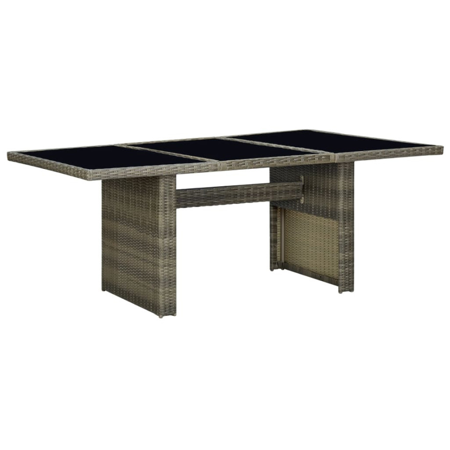 vidaXL Tuintafel poly rattan en gehard glas bruin afbeelding 1