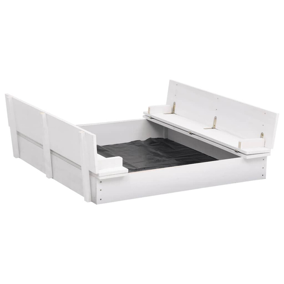 vidaXL Zandbak 95x90x15 cm vurenhout wit vidaXL Zandbak 95x90x15 cm vurenhout wit afbeelding 1