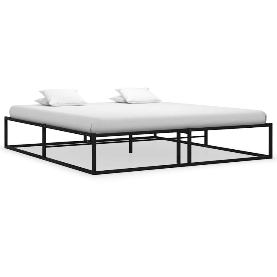 vidaXL Bedframe metaal zwart 140x200 cm afbeelding 1