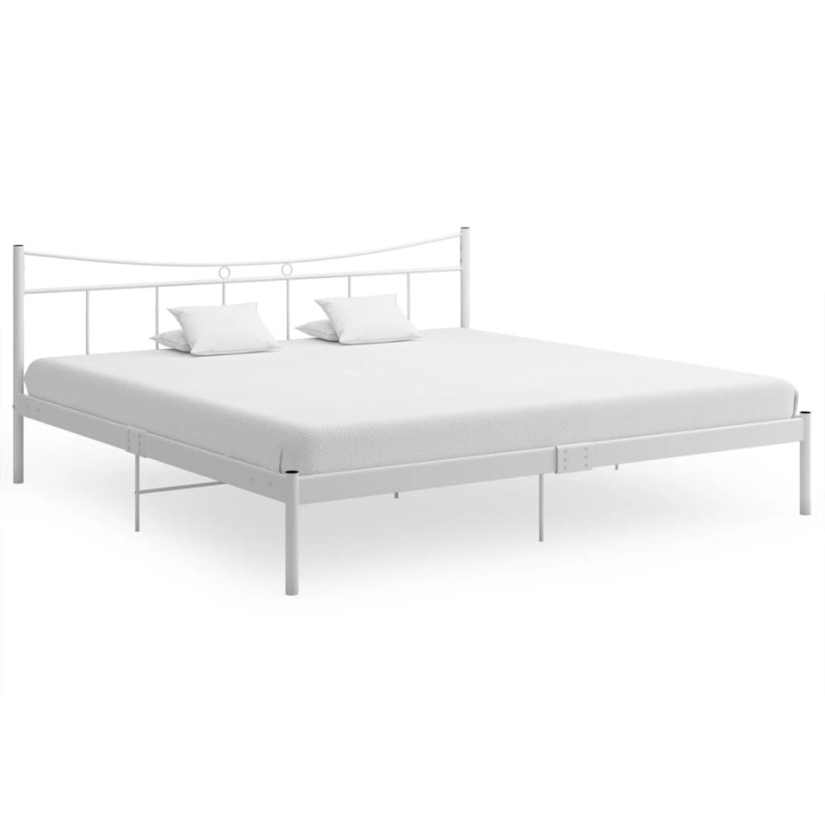 vidaXL Bedframe metaal wit 200x200 cm afbeelding 1