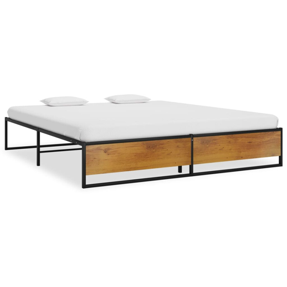 vidaXL Bedframe metaal zwart 180x200 cm afbeelding 1