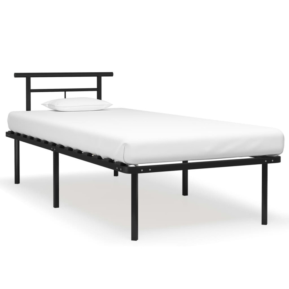 vidaXL Bedframe metaal zwart 90x200 cm afbeelding 1