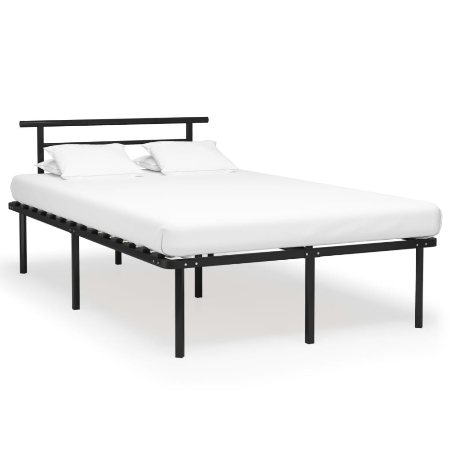 vidaXL Bedframe metaal zwart 120x200 cm afbeelding 1