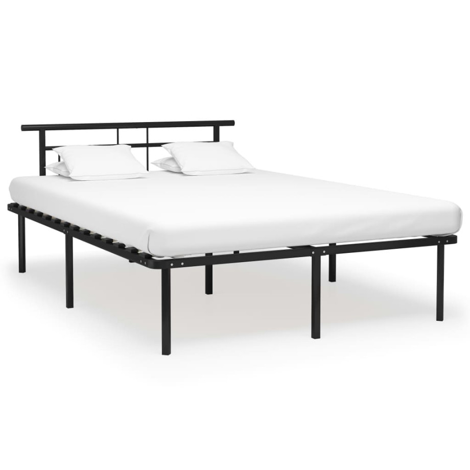 vidaXL Bedframe metaal zwart 140x200 cm afbeelding 1