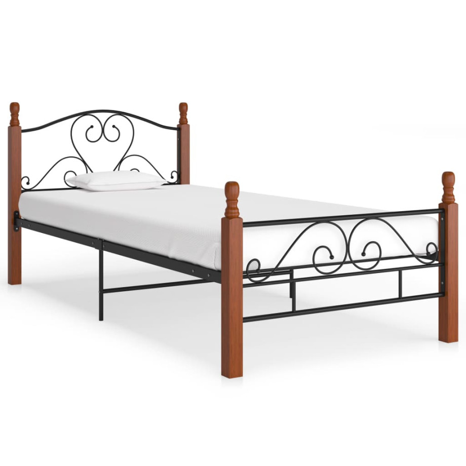 vidaXL Bedframe metaal zwart 90x200 cm afbeelding 1