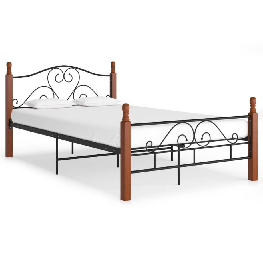 vidaXL Bedframe metaal zwart 120x200 cm afbeelding 1