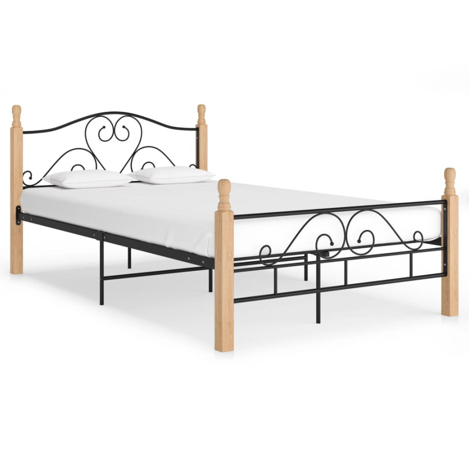 vidaXL Bedframe metaal zwart 120x200 cm afbeelding 1