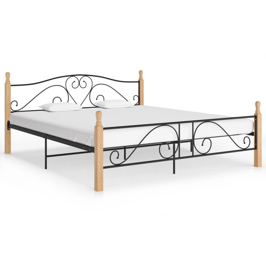 vidaXL Bedframe metaal zwart 180x200 cm afbeelding 1