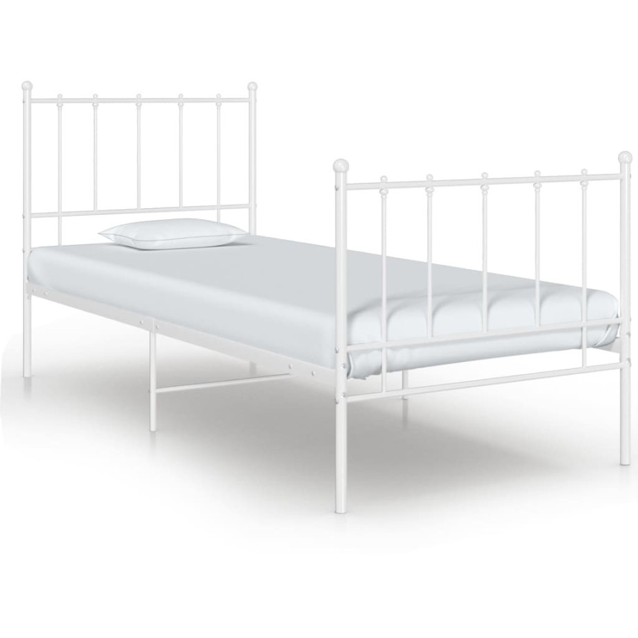 vidaXL Bedframe metaal wit 100x200 cm afbeelding 1