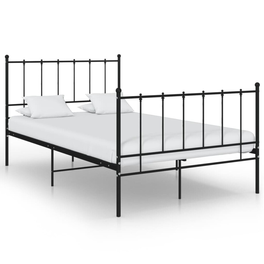 vidaXL Bedframe metaal zwart 120x200 cm afbeelding 1